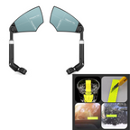 Bicycle rearview mirror with 180° field of view and 360° adjustment