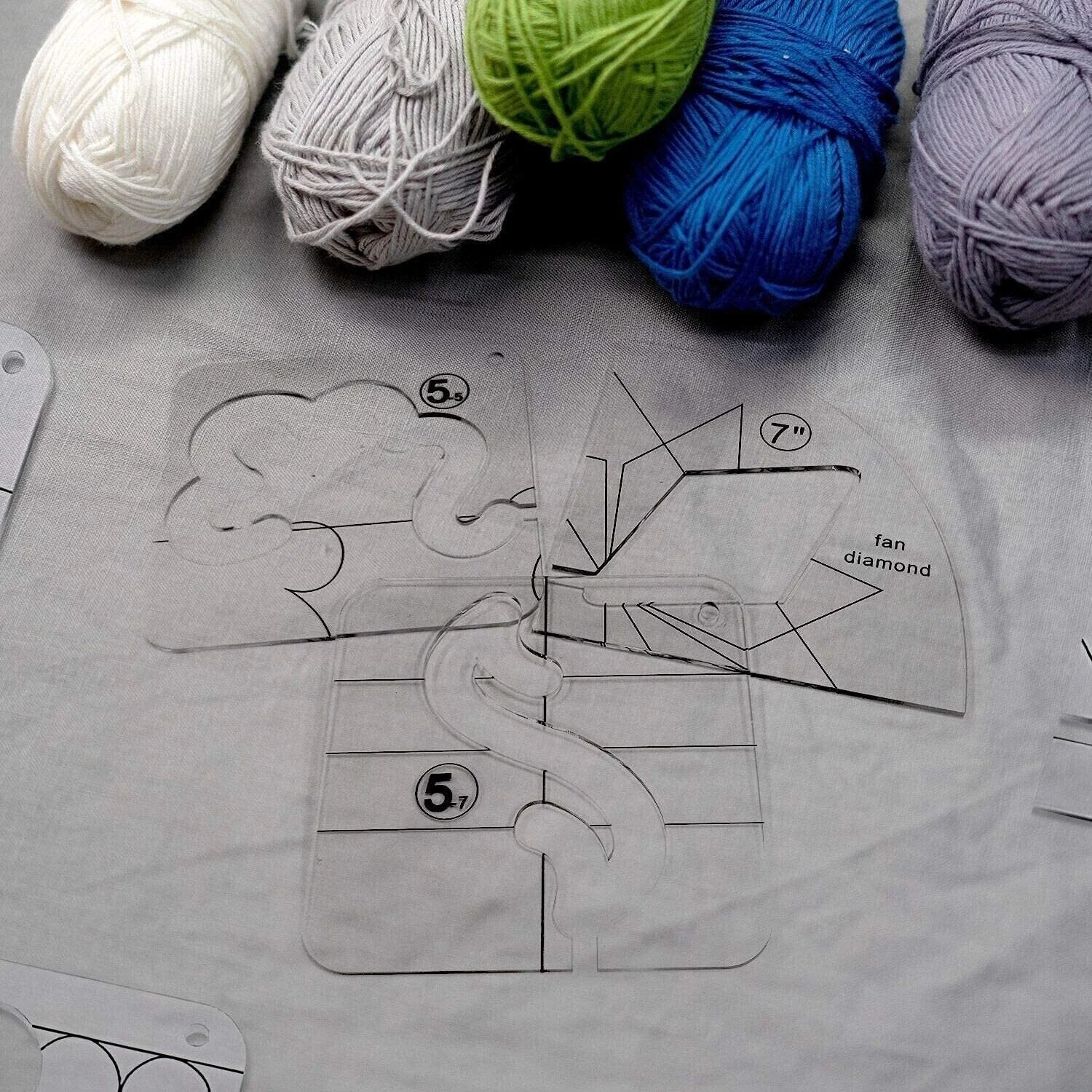 Quilting-Schablonen Set mit 11 Vorlagen für Freies Nähen