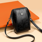 Small Crossbody Bag in Leather Look with Multiple Compartments – Adjustable Strap