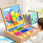 Magnetisches Holz-Puzzle mit geometrischen Formen