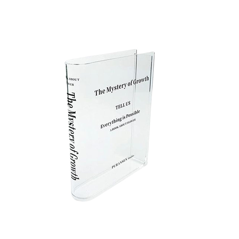 Buchförmige Acryl-Vase – Transparentes Design