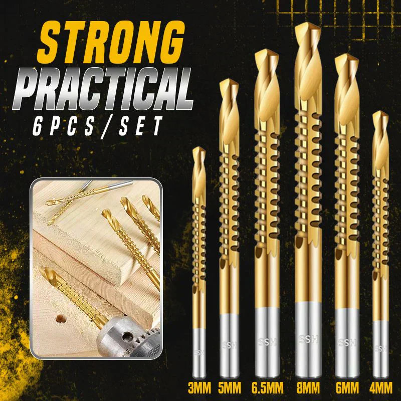 Spiralbohrer-Set HSS 6-teilig mit Titanium-Beschichtung
