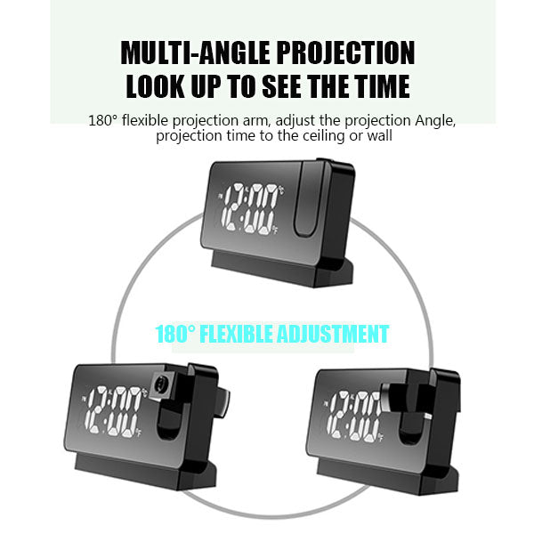 LED projection alarm clock with ceiling display
