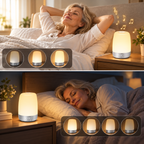 Nachttischlampe mit Wecker und Farbwechsel-Licht