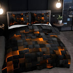 3D Grid Bedding Set with Gaming Design