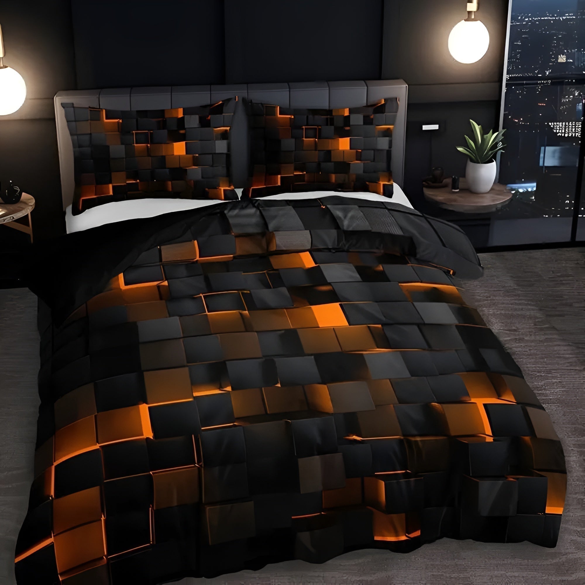 Bettwäsche-Set 3D-Raster mit Gaming-Design
