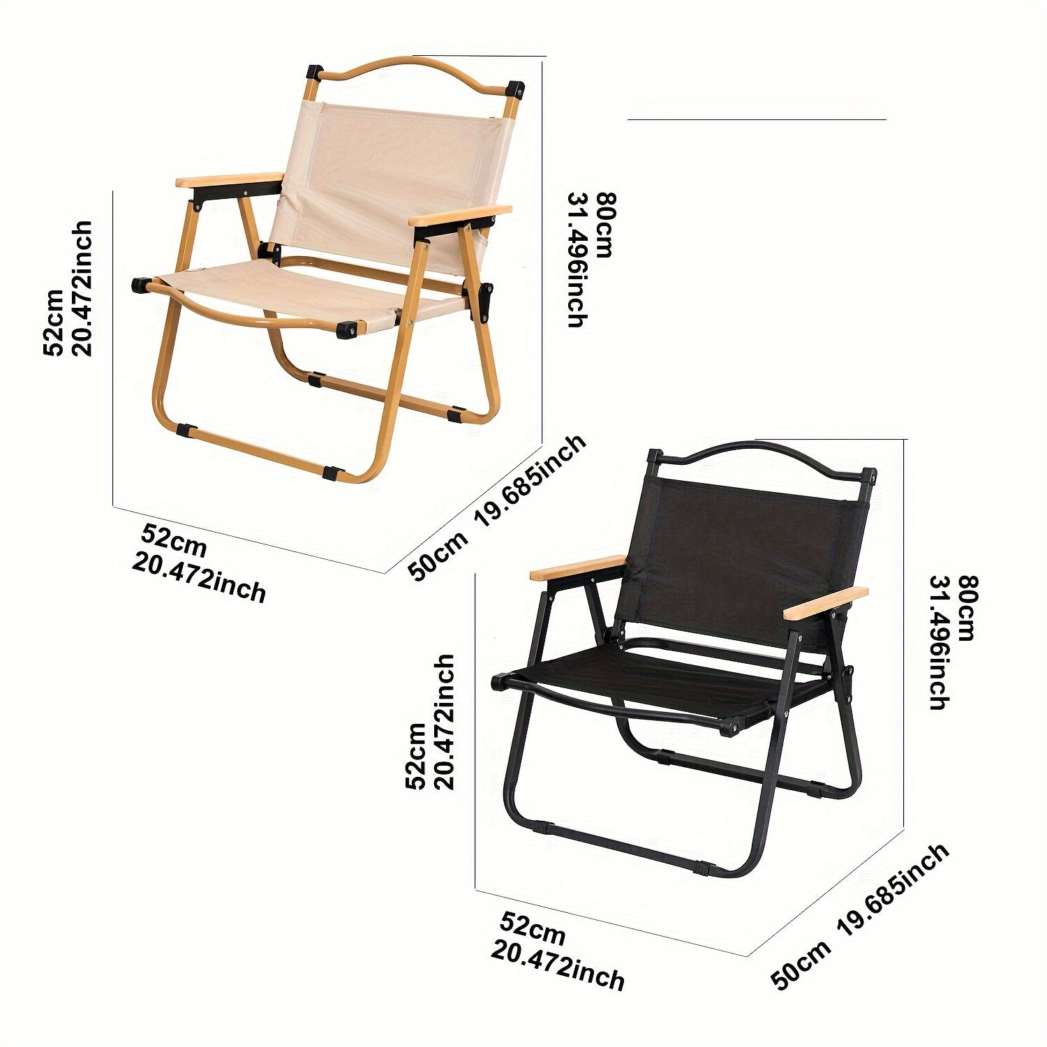 Folding camping chair with aluminum frame