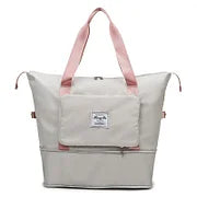 Foldable travel bag with wet compartment