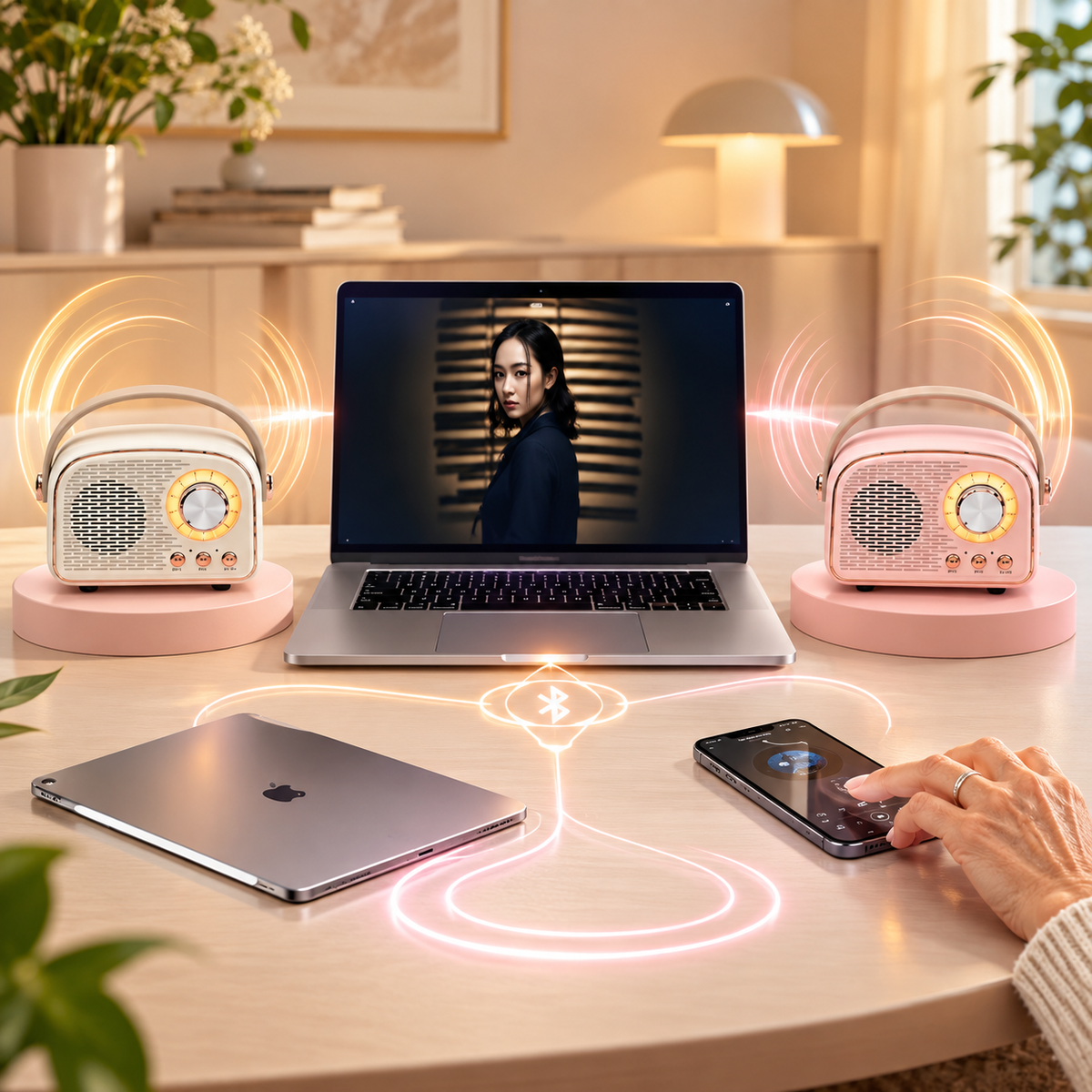 Bluetooth-Lautsprecher Retro-Design mit FM-Radio