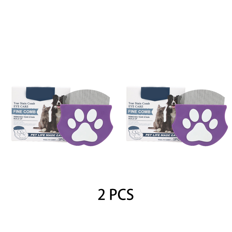 Pet comb with paw print handle