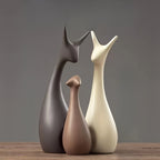 Keramik-Hirschfiguren Set – Moderne Deko für Wohnbereich