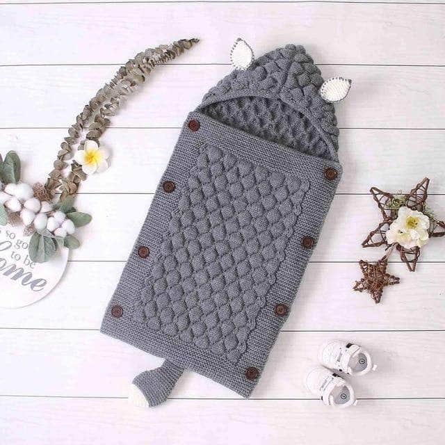 Baby-Schlafsack gestrickt mit Öhrchen und Schwanz