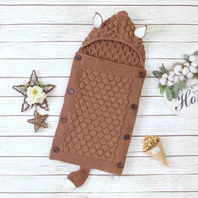 Baby-Schlafsack gestrickt mit Öhrchen und Schwanz