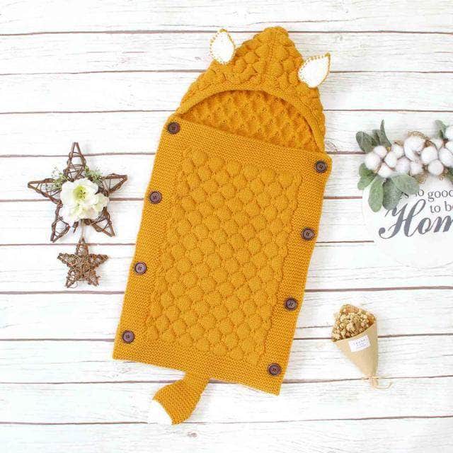 Baby-Schlafsack gestrickt mit Öhrchen und Schwanz