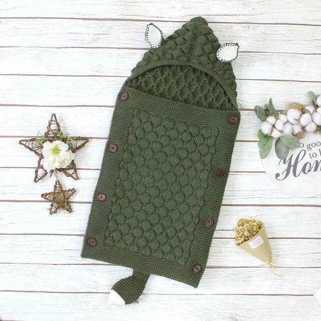 Baby-Schlafsack gestrickt mit Öhrchen und Schwanz