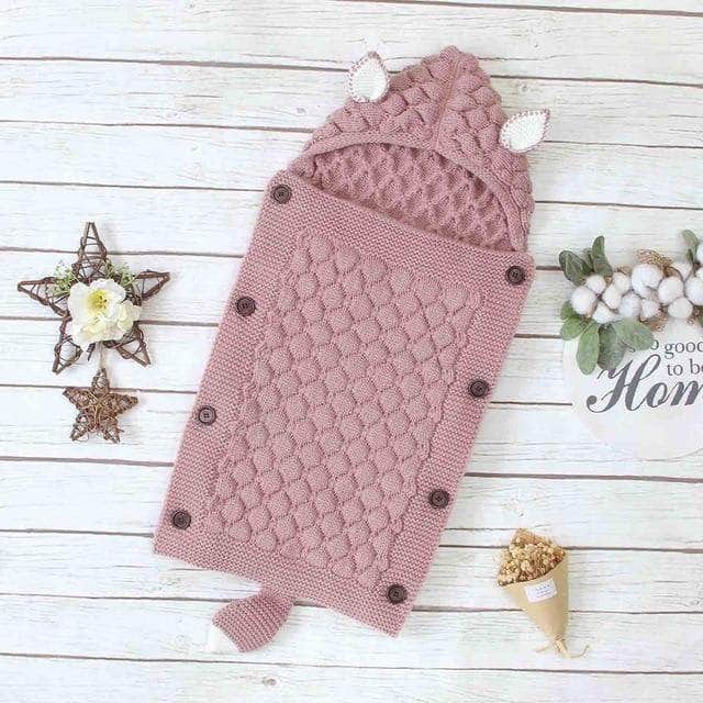 Baby-Schlafsack gestrickt mit Öhrchen und Schwanz