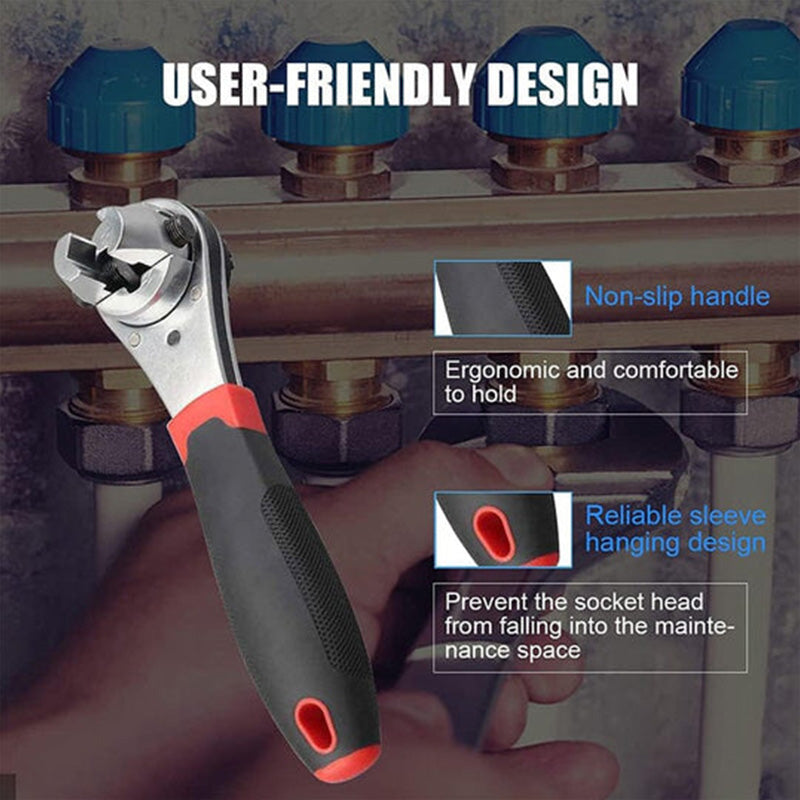 Adjustable ratchet wrench 6-22 mm chrome vanadium steel