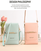Cell phone case shoulder bag with touchscreen window