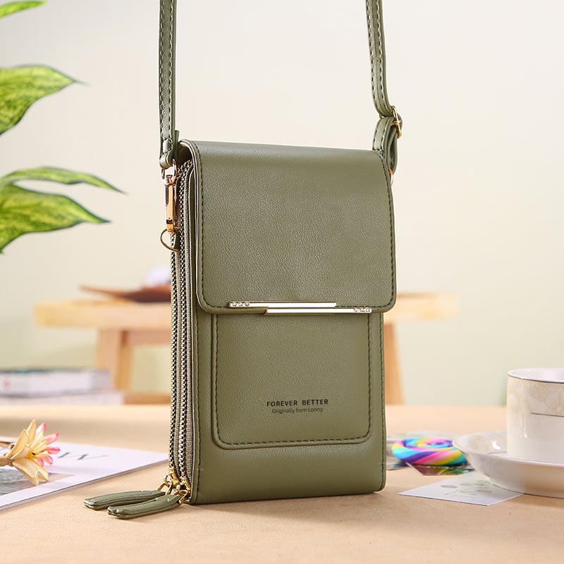 Handy shoulder bag with touchscreen window