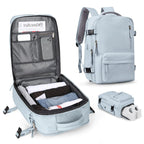 Travel backpack 35 L with USB port and shoe compartment