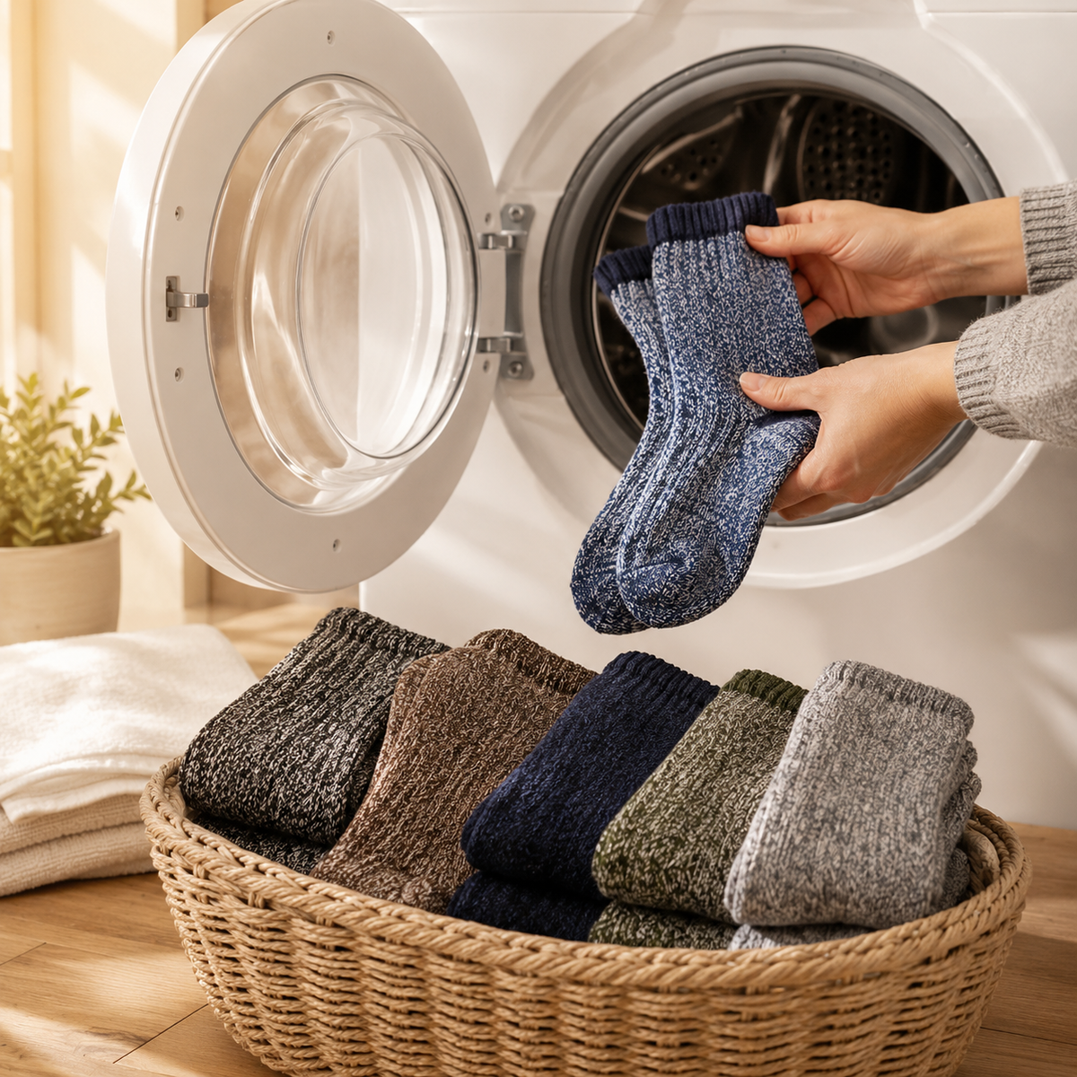 Warm knitted winter socks in a 5-pack