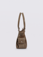 Handtasche mit Reißverschlusstaschen und abnehmbarem Trageriemen