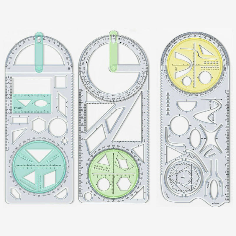Multifunctional Geometry Ruler with Protractor