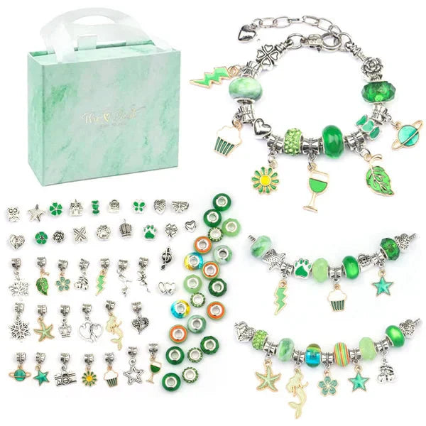 Bracelet Craft Kit with Colorful Beads and Charms