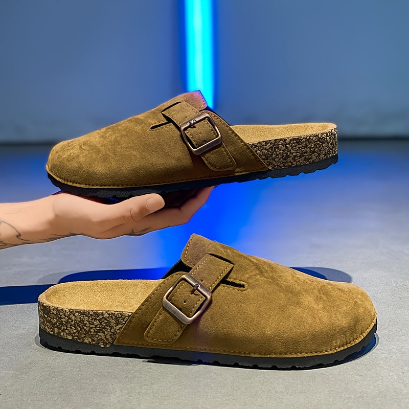 Pantoletten mit Korksohle und verstellbarem Riemen