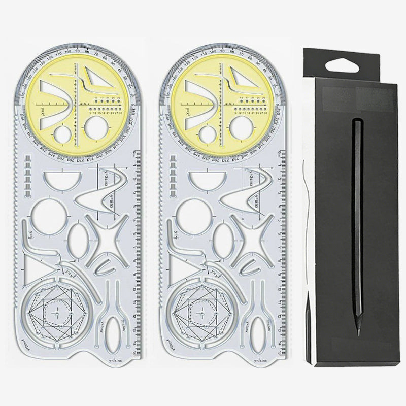 Multifunctional Geometry Ruler with Protractor