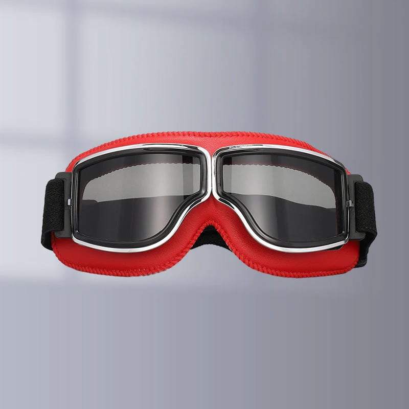 Motorradbrille Vintage-Stil mit verstellbarem Gummiband