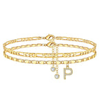 Fußkette Layered-Design mit Strass-Steinen