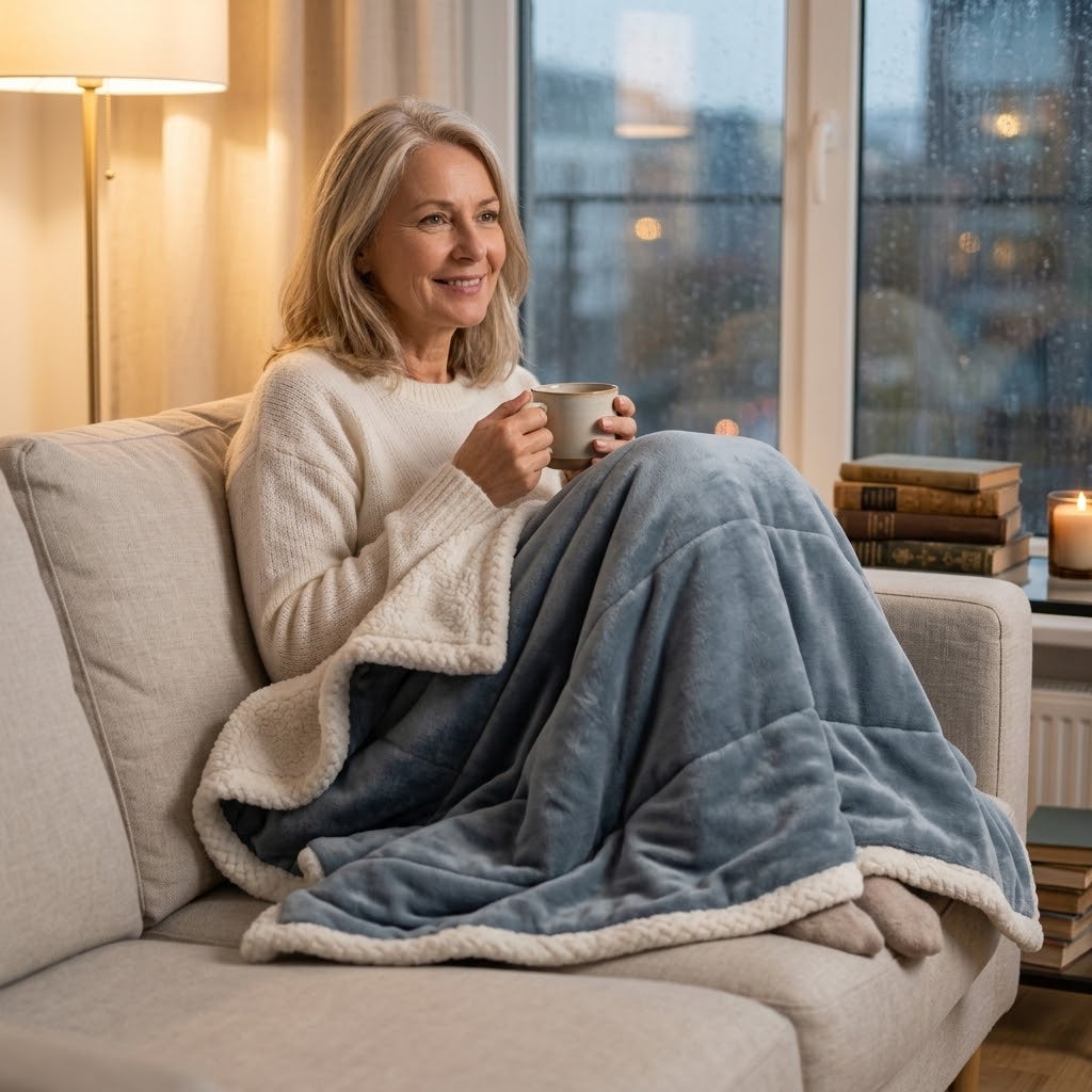 Double-layer cozy blanket - milk fleece with sherpa backing, 120 × 200 to 200 × 230 cm