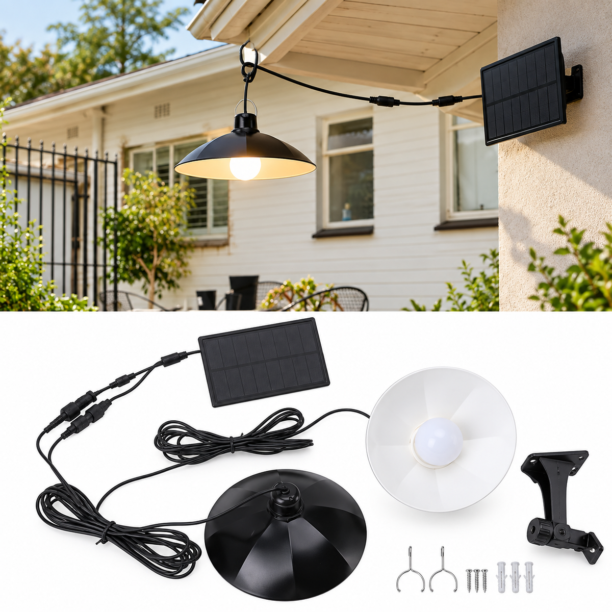 Solar-Pendelleuchten-Set mit Fernbedienung – 2 Lampen