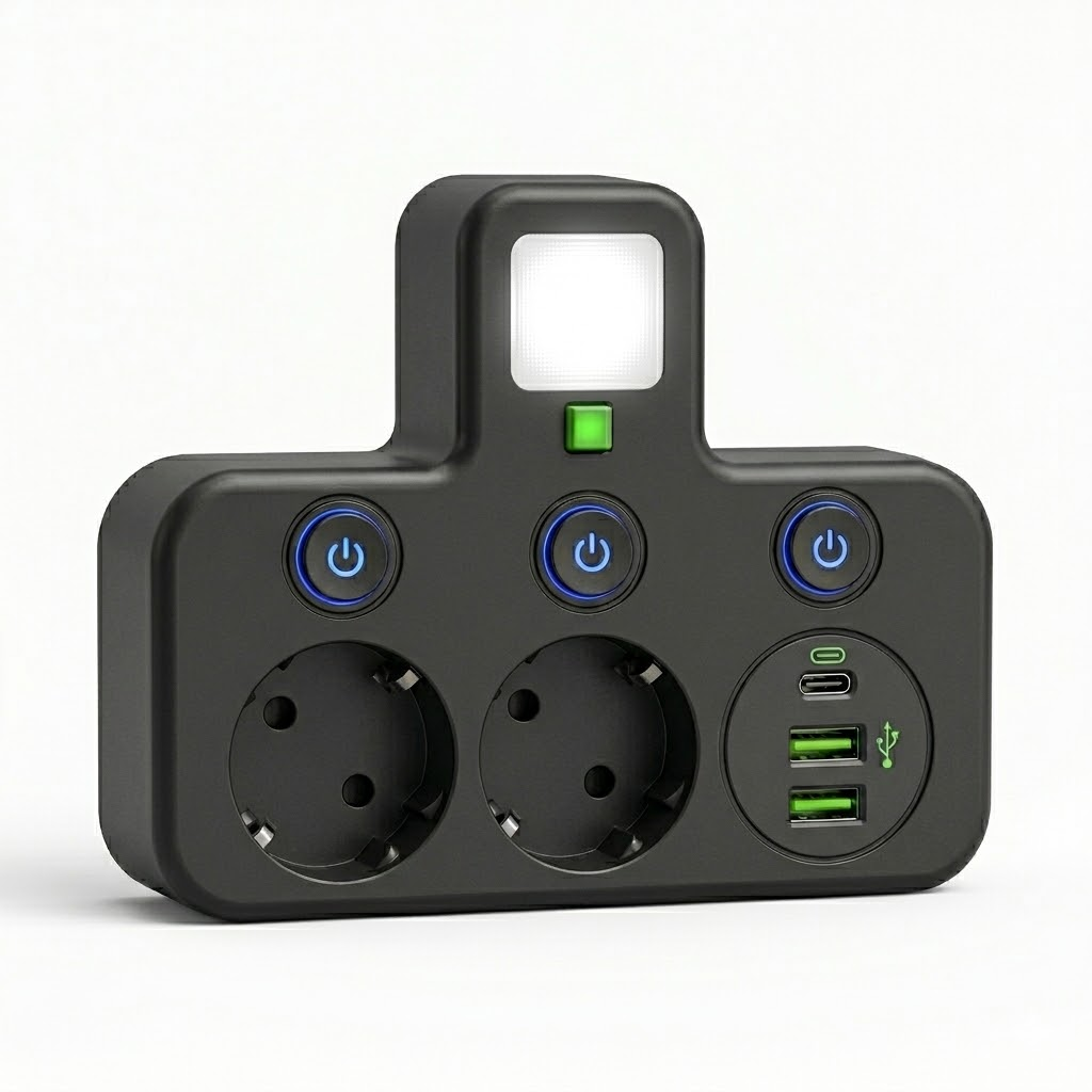 Steckdosenleiste mit USB-C und Wandmontage
