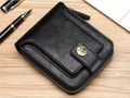 Vintage Wallet with All-Around Zipper, Card Slots & Coin Pocket
