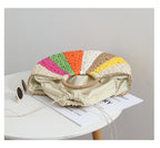 Strandtasche Geflochten – Bunte Regenbogen-Streifen