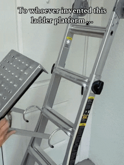 Steel Ladder Platform – Secure Stand on Any Ladder