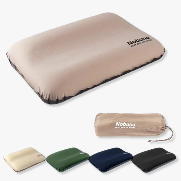 Inflatable travel pillow ergonomic for neck support