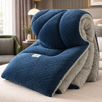 Sherpa Fleece Bettdecke mit gestepptem Innenfutter