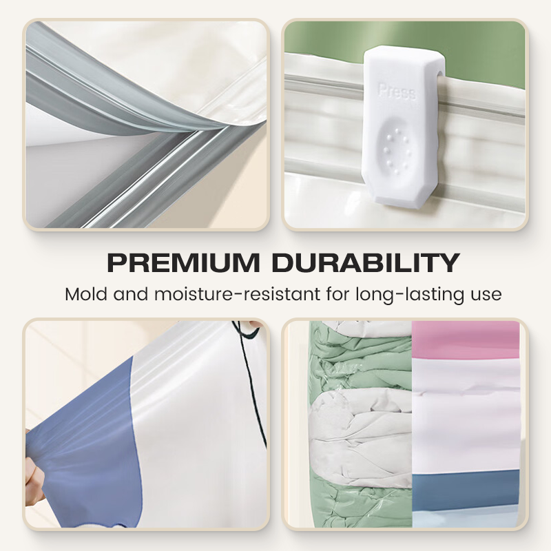 Vacuum storage bags for clothing and bedding