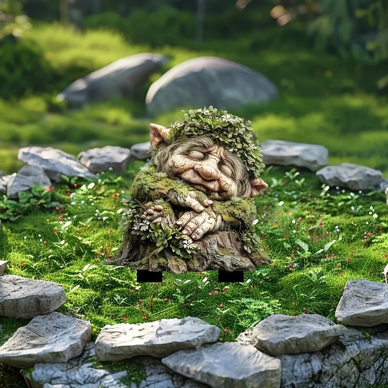 Garden Stake Forest Spirit with Natural Motif made of Acrylic