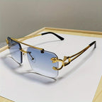 Randlose Sonnenbrille Herren mit Tigerdesign