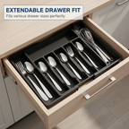 Ausziehbarer Besteck-Schubladenorganizer – Verstellbar 33–57 cm