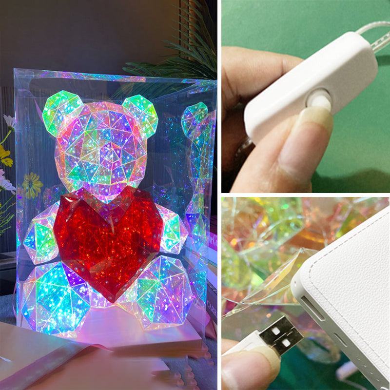 LED Kristall Teddybär mit Farbwechsel