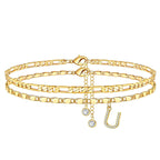 Fußkette Layered-Design mit Strass-Steinen