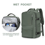 Travel backpack 35 L with USB port and shoe compartment