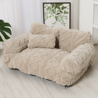 Plush Pet Sofa with Raised Edge and Cushion – 4 Colors