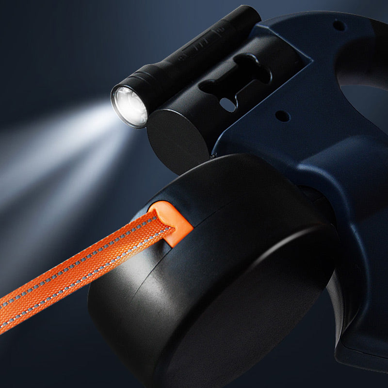 Hundeleine automatisch mit LED-Licht und Kotbeutelspender