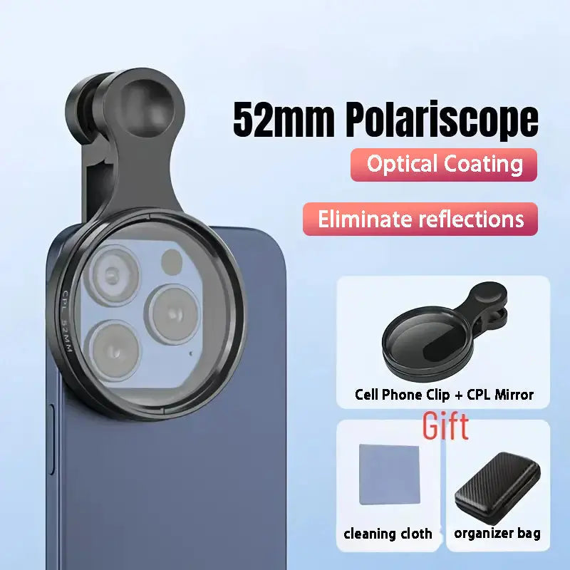 Handy-Polarisationsfilter 52 mm mit Universal-Clip